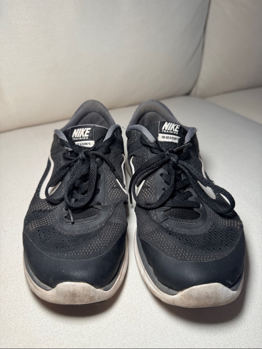 Nike Black with White Swoosh Lightweight Training Shoes